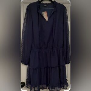 BTFBM XL Navy Blue Long Sleeve Dress